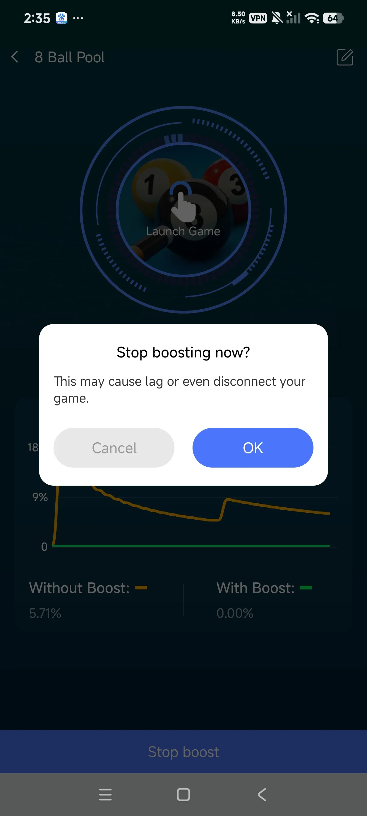 Launch and play, with a Stop Boost button