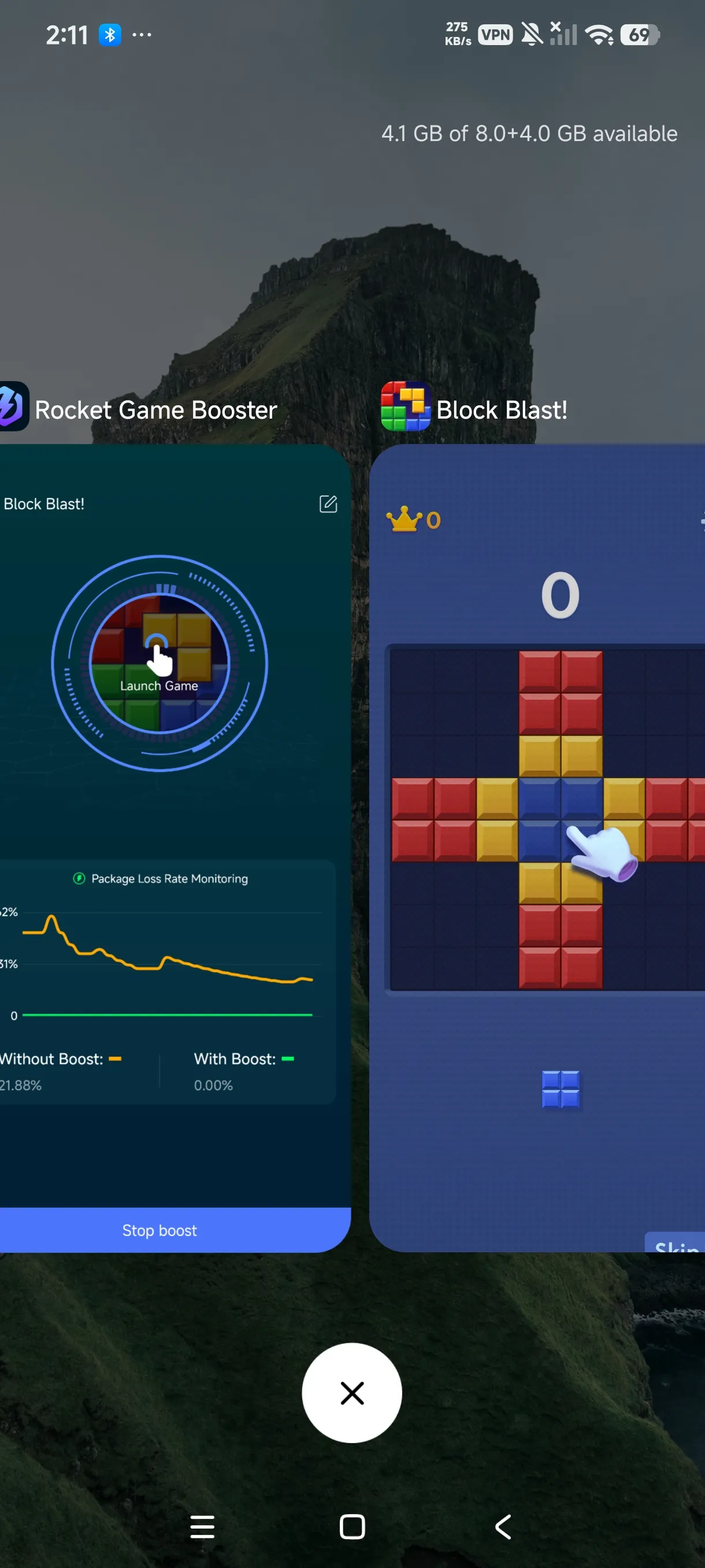 Real-time acceleration data comparison of ping