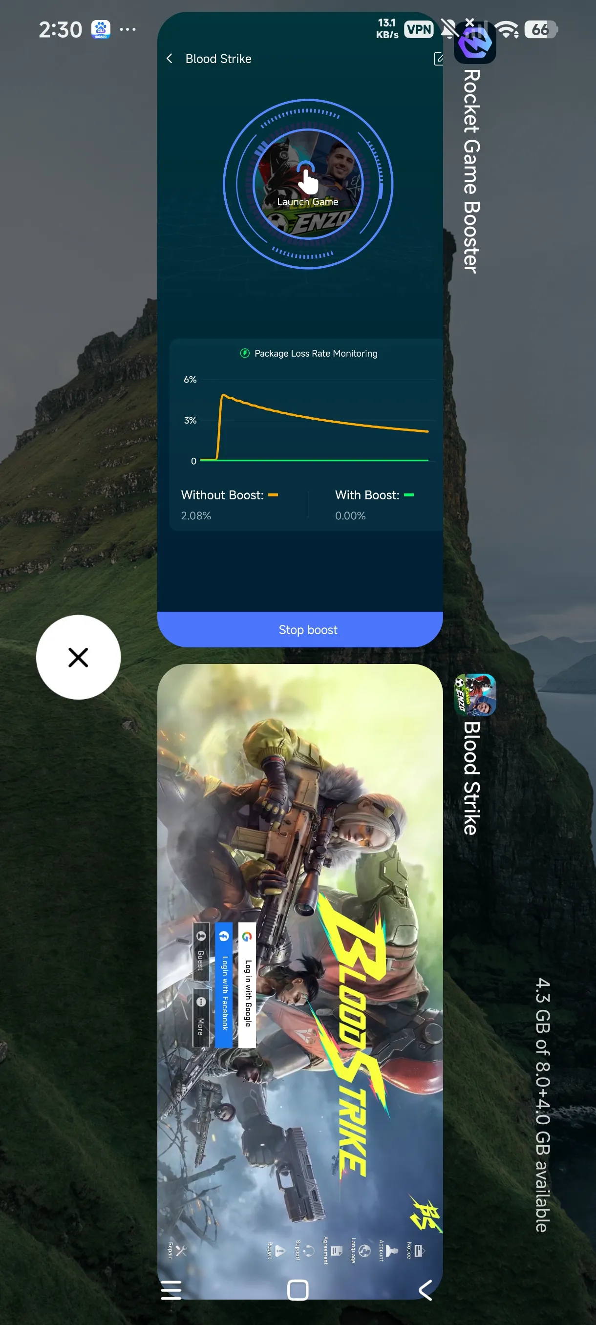 Real-time acceleration data comparison of ping