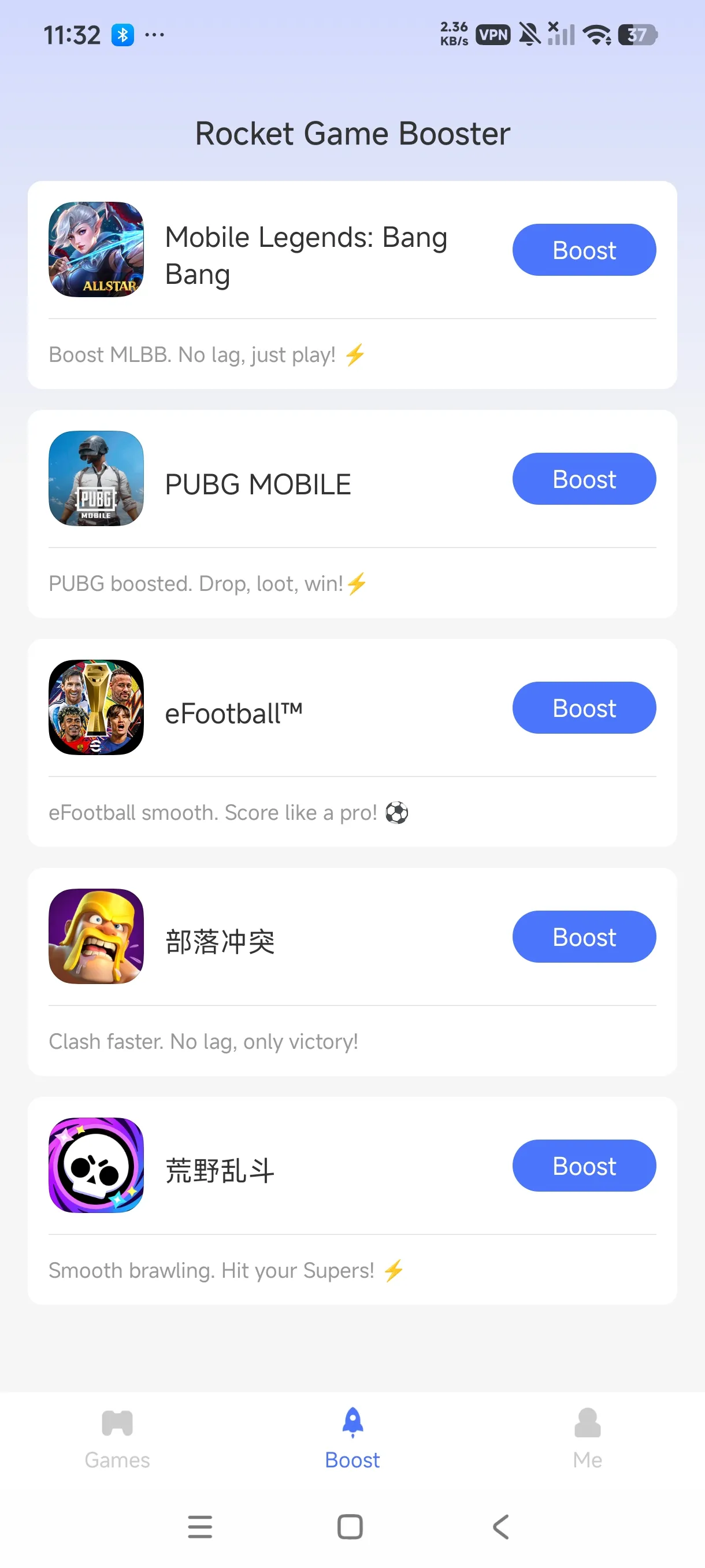 Add BRAWL STARS to Rocket via the Add My Games button