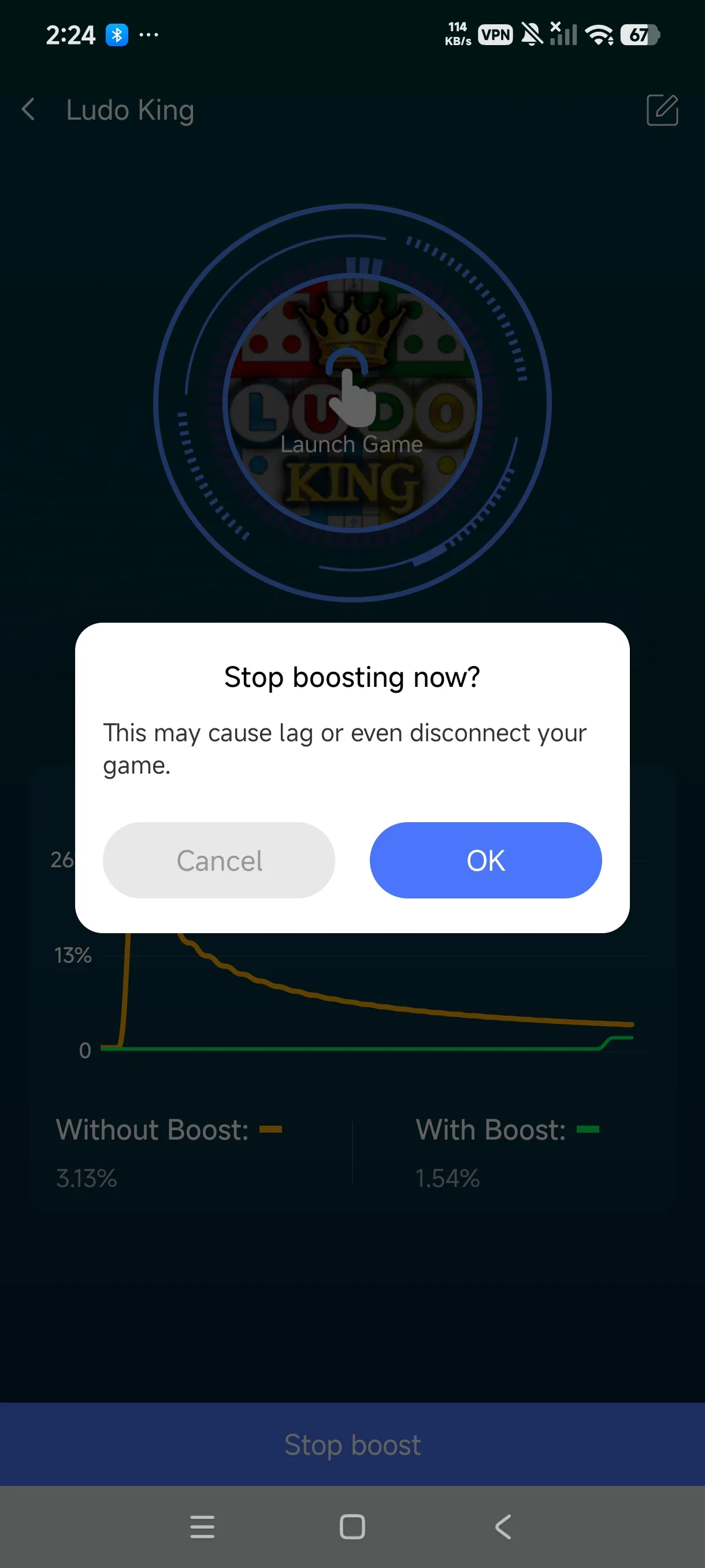 Launch and play, with a Stop Boost button