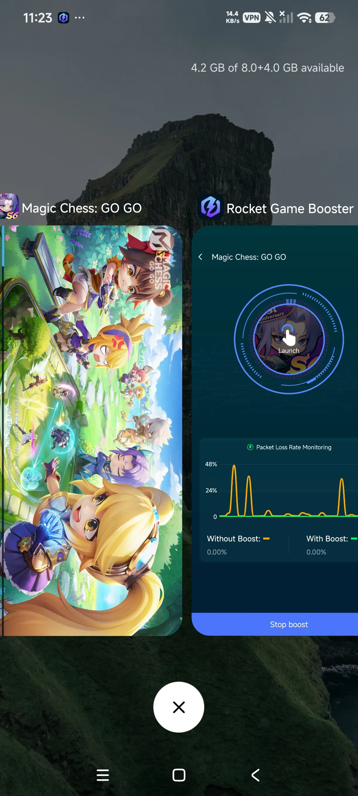 Real-time acceleration data comparison of ping
