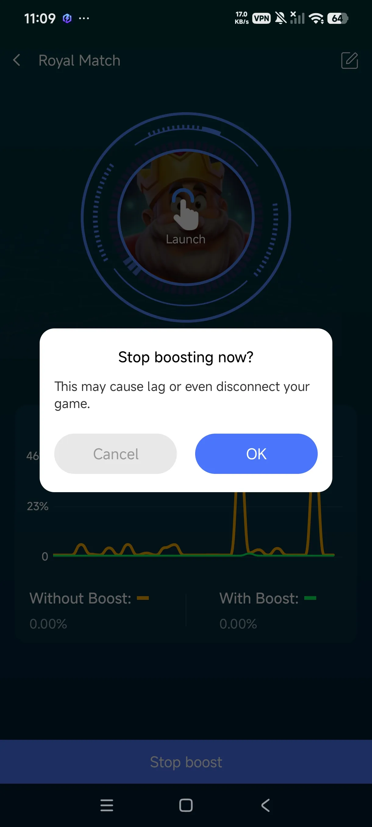 Launch and play, with a Stop Boost button