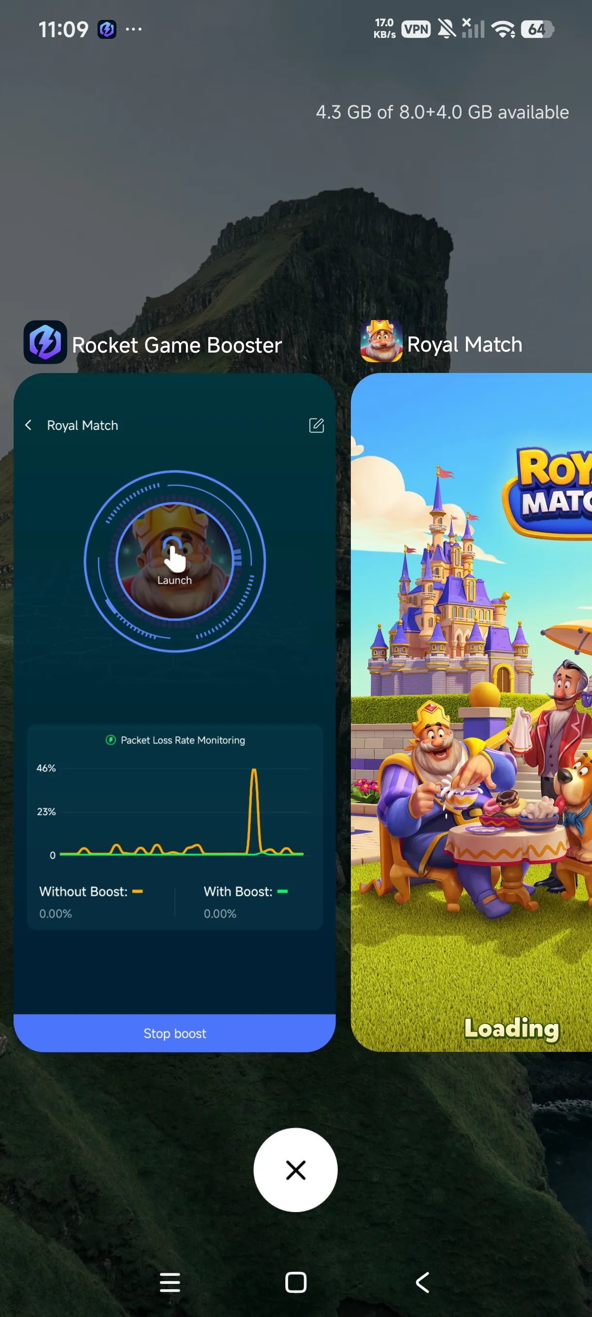 Real-time acceleration data comparison of ping