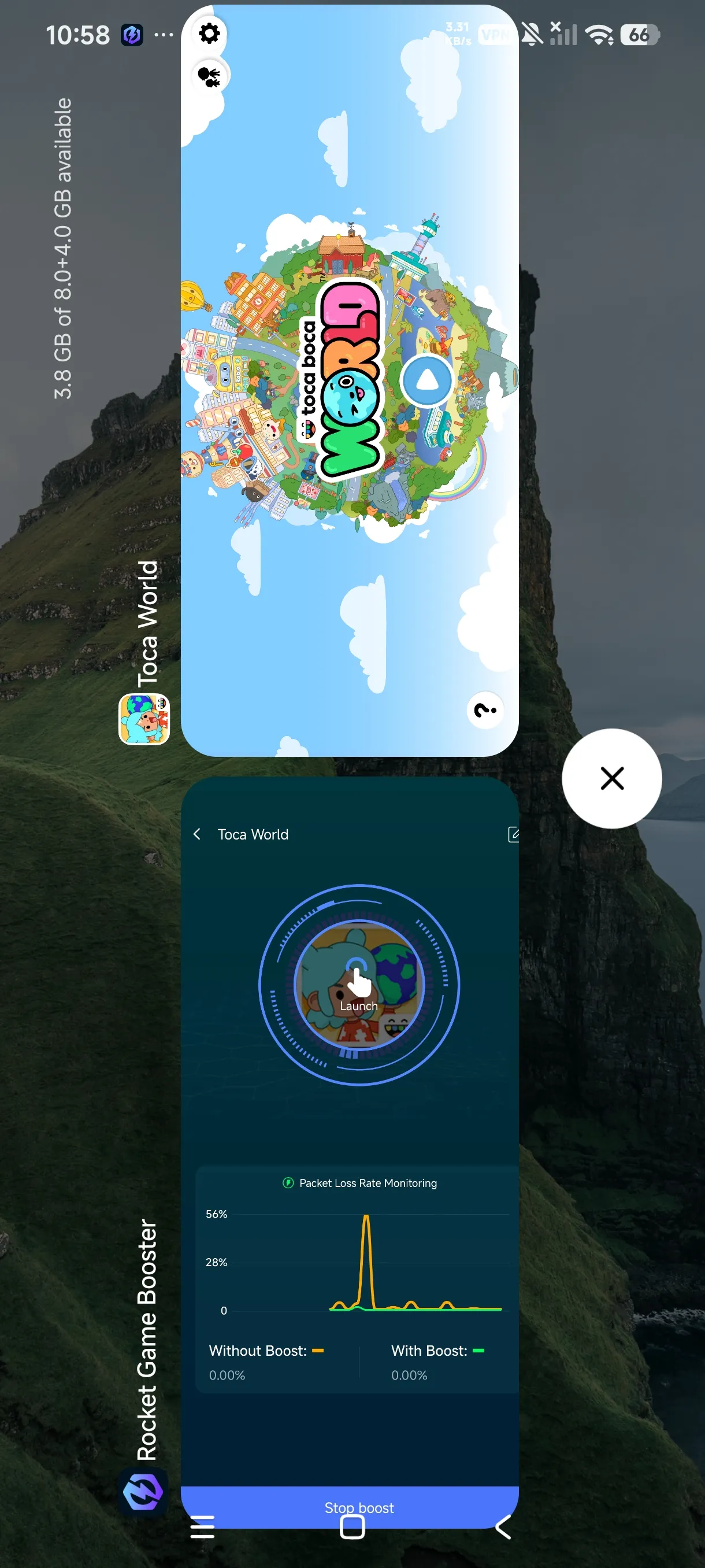 Real-time acceleration data comparison of ping