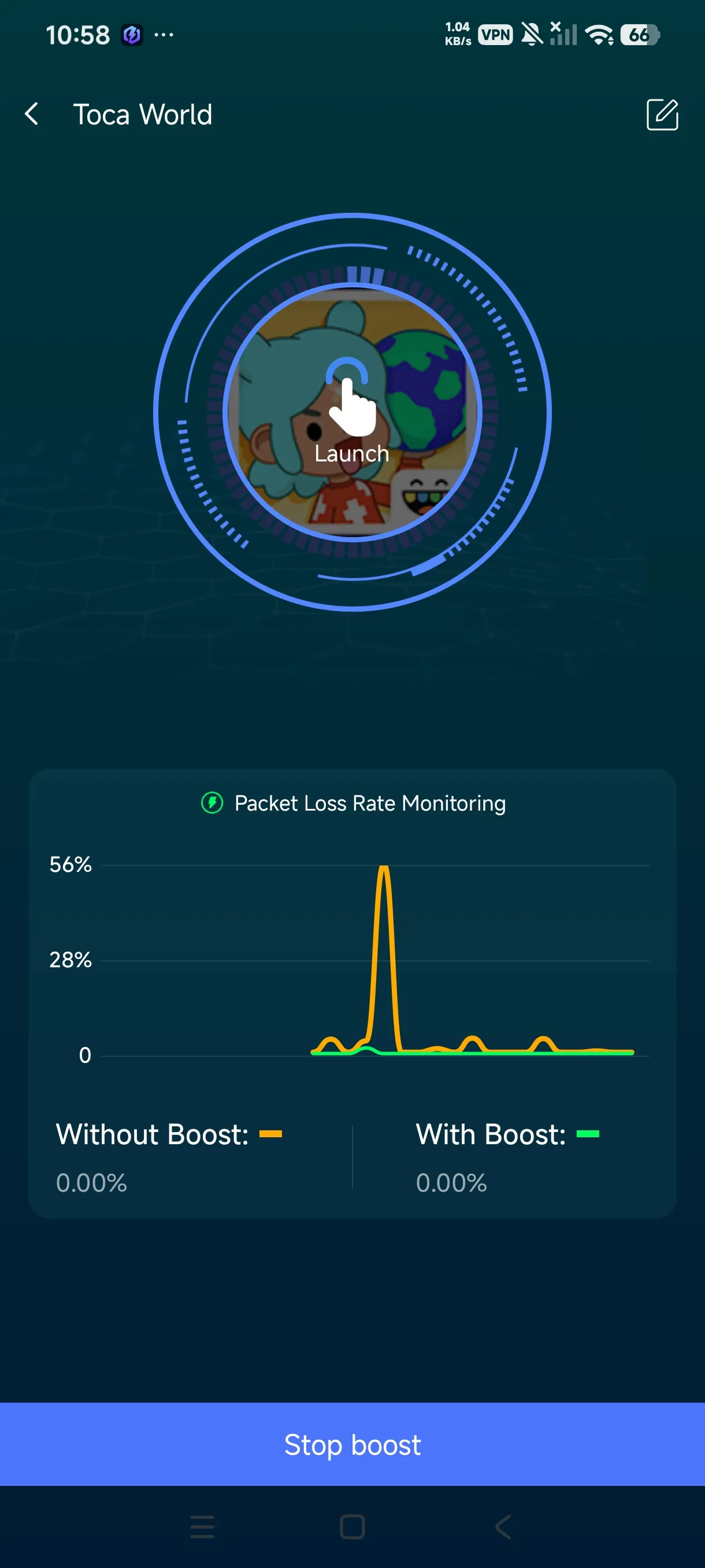 One-click boost button on the right of Toca Boca World